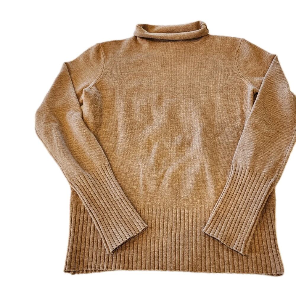 FRENCH CONNECTION Small Taupe Brown Roll Neck Pullover Sweater 90s Y2K Chic